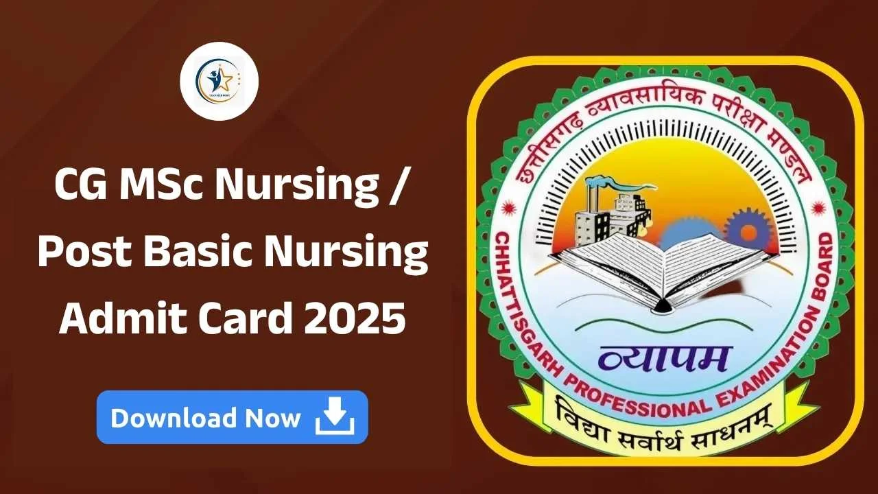 CG MSc Nursing Post Basic Nursing Admit Card 2025