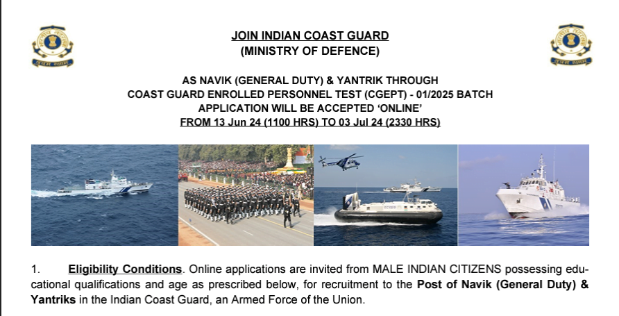 Indian Coast Guard Navik Recruitment