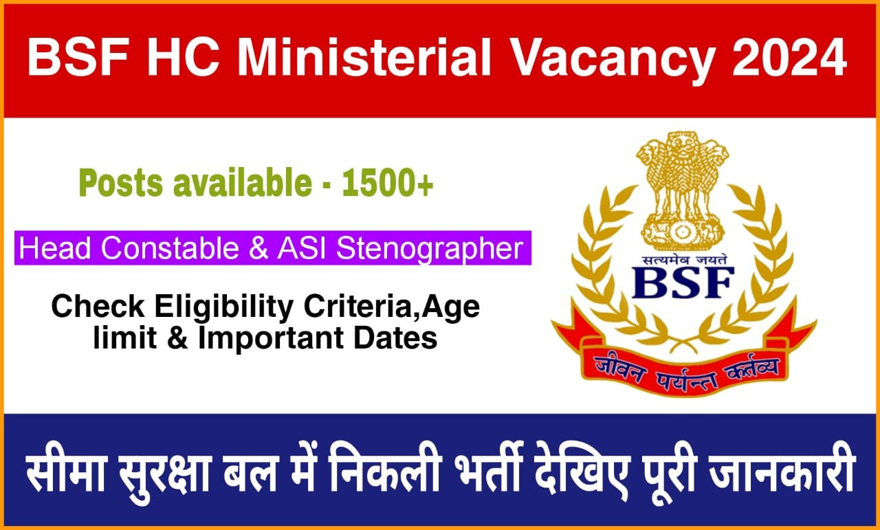BSF HC Ministerial Vacancy 2024