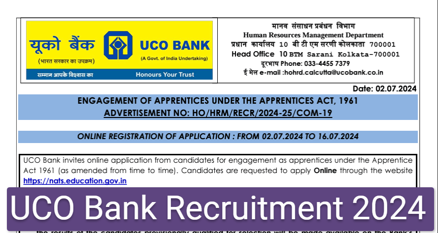 UCO Bank Recruitment 2024