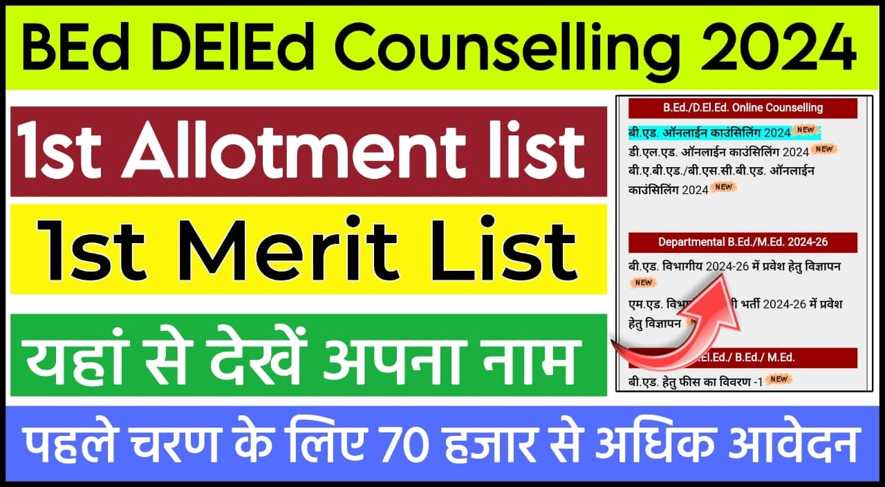 CG DELEd Counselling 1st Merit List 2024