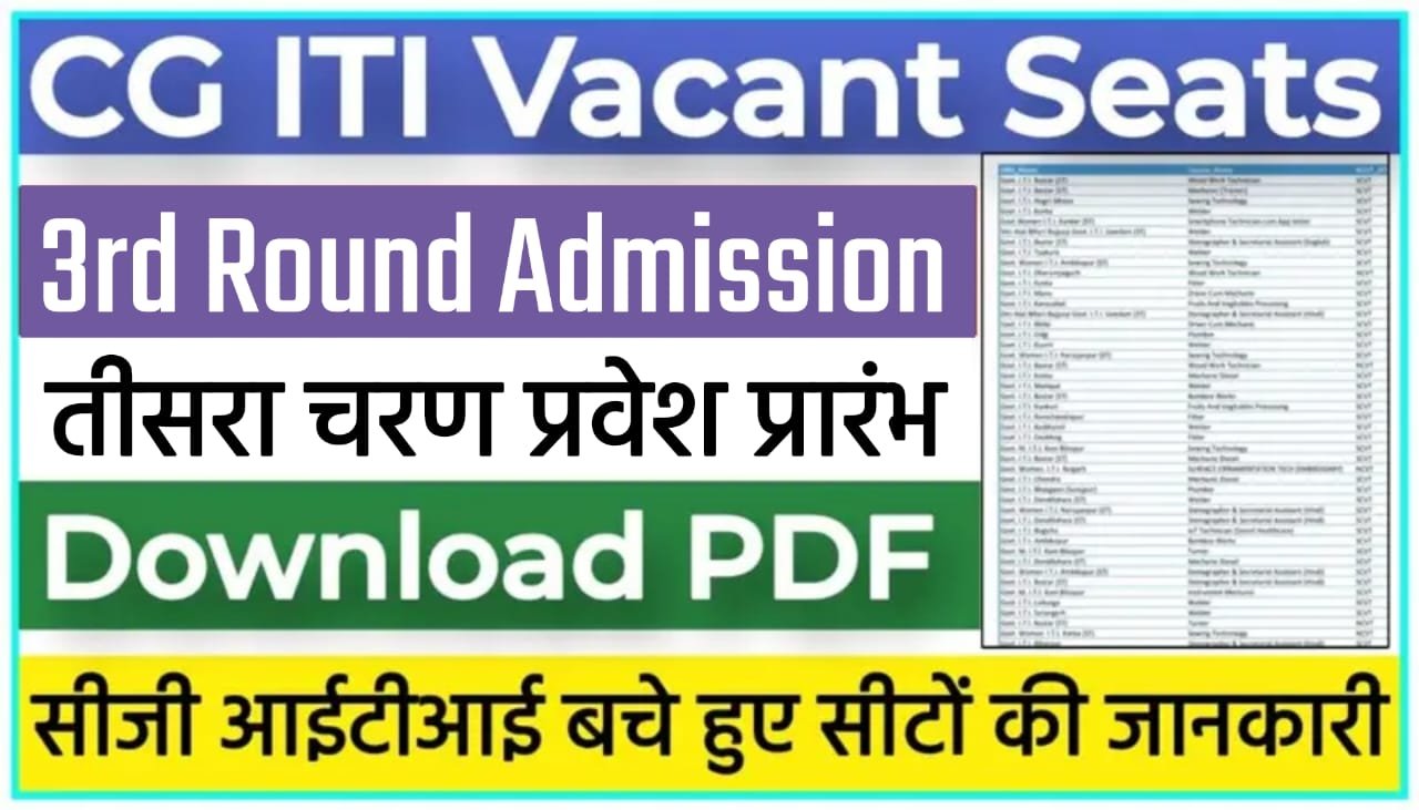 CG ITI Vacant Seats Details