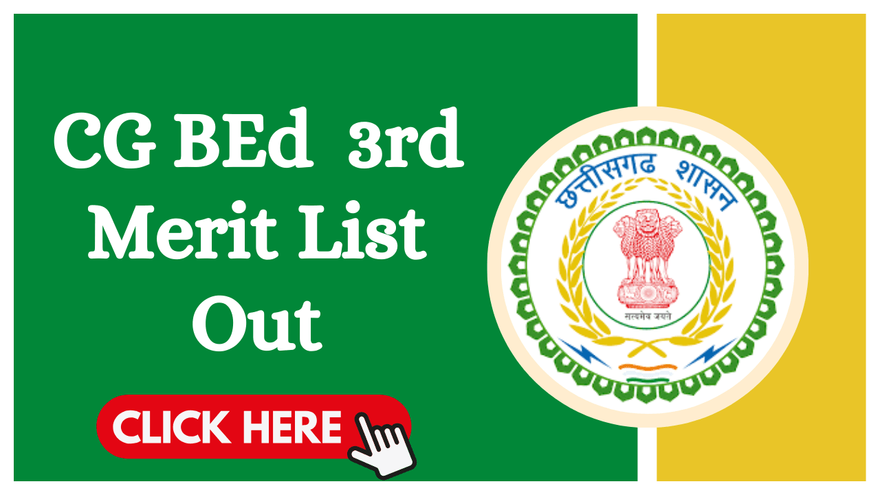 CG BEd Counselling 3rd Merit List 2024