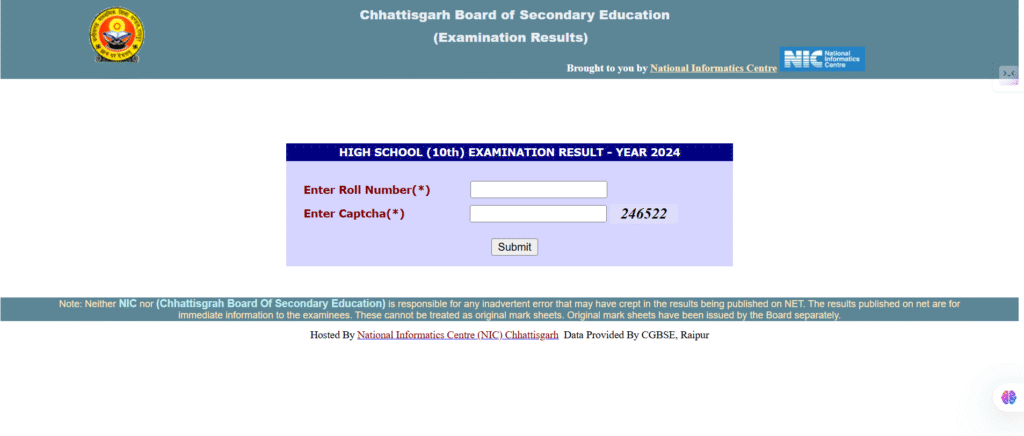 CGBSE 10th Result 2025: Live Update छत्तीसगढ़ 10वी के परिणाम जारी – यहाँ से देखें cgbse.nic.in 1 Screenshot 2025 05 07 123516