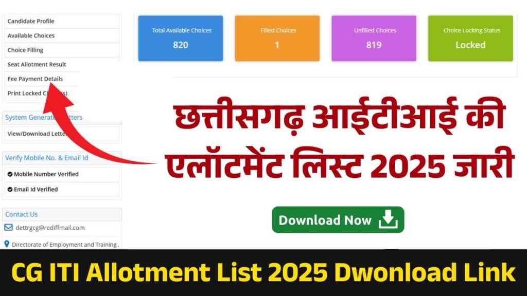 CG ITI Allotment List 2025